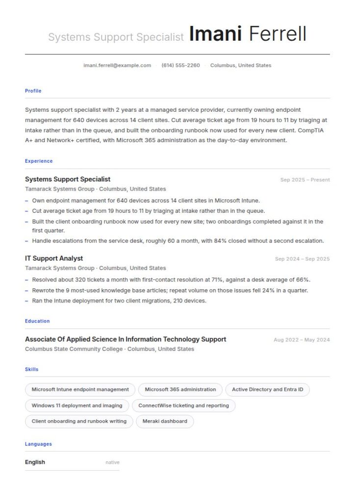One-Year Experience Resume Examples & Templates