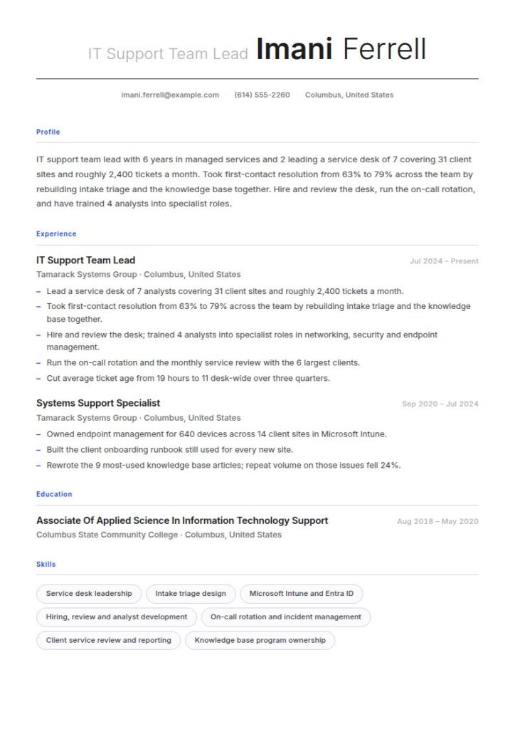 One-Year Experience Resume Examples & Templates