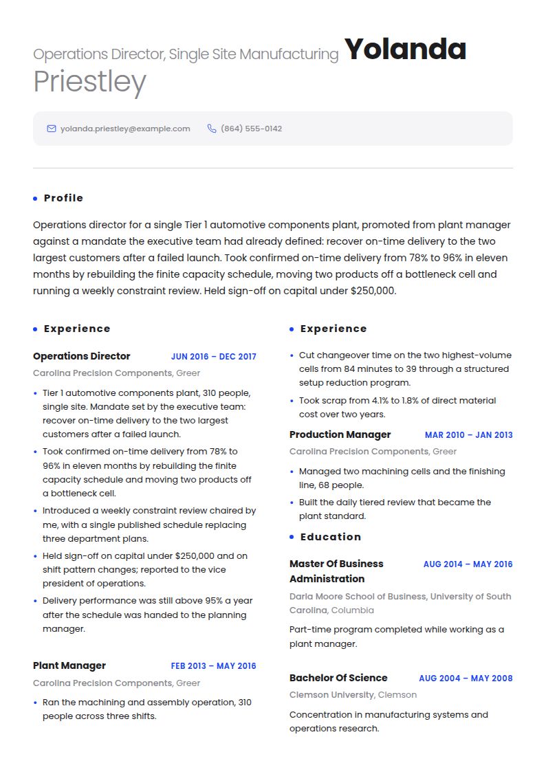 Operations Director Resume Examples & Templates