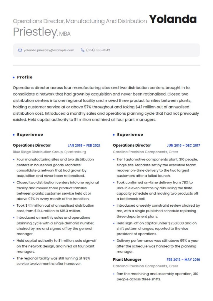 Operations Director Resume Examples & Templates