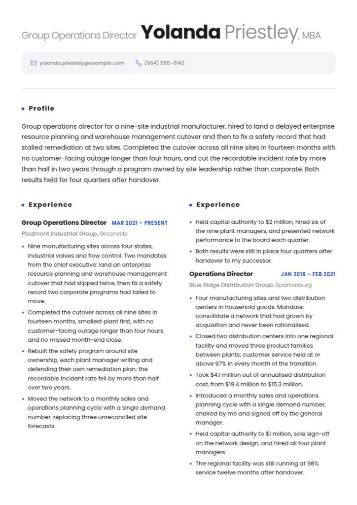 Operations Director Resume Examples & Templates