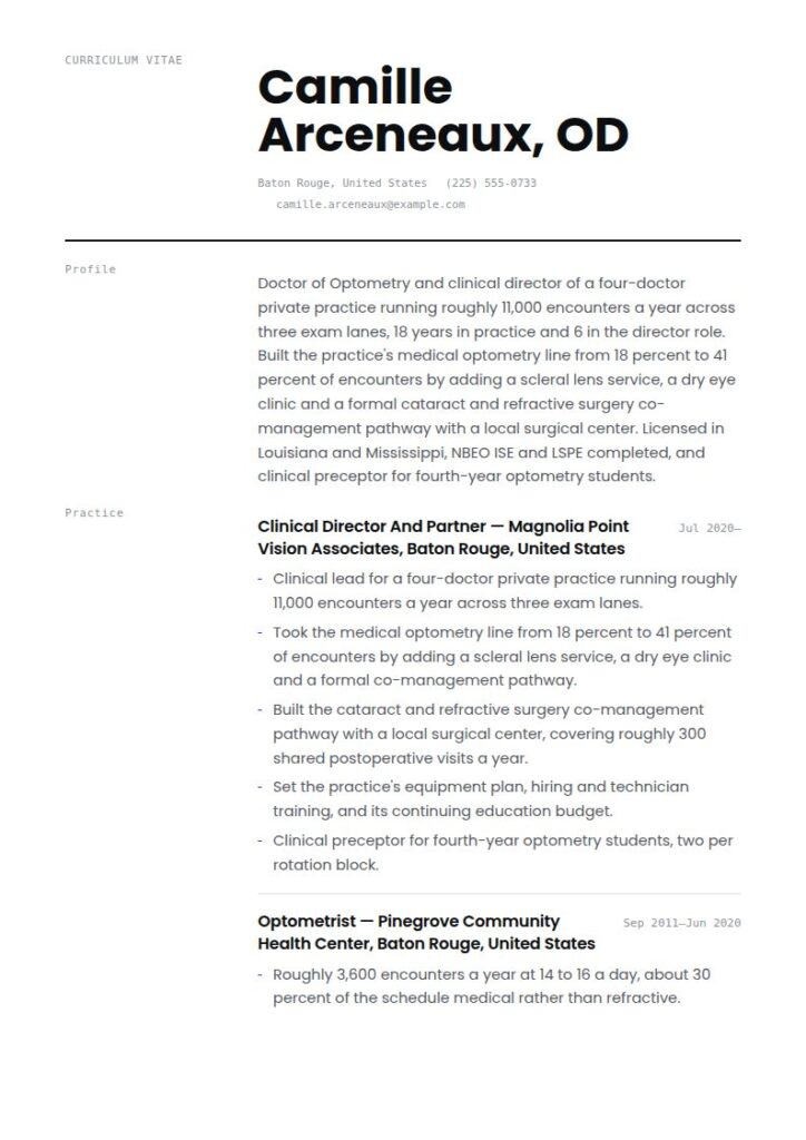 Optometrist Resume Examples & Templates