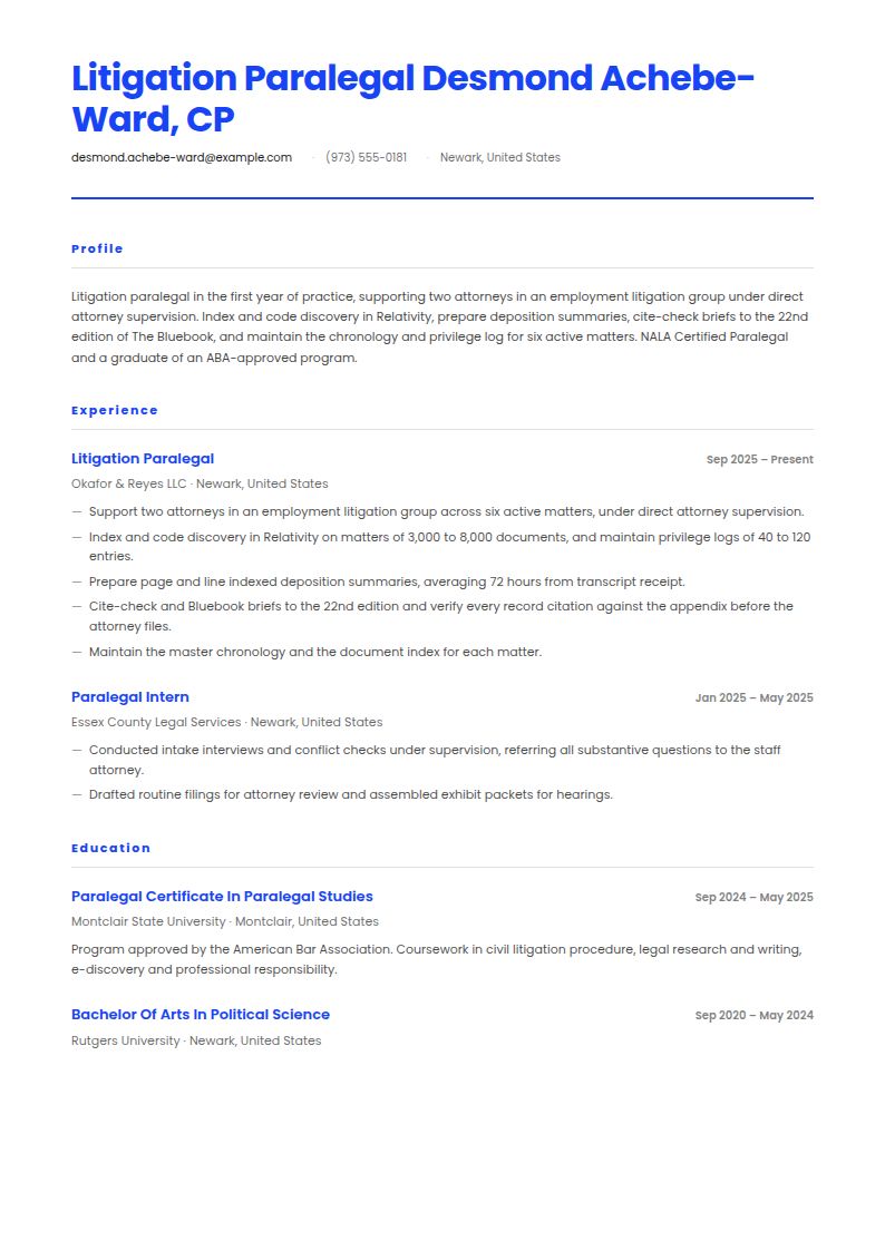 Paralegal Resume Examples & Templates