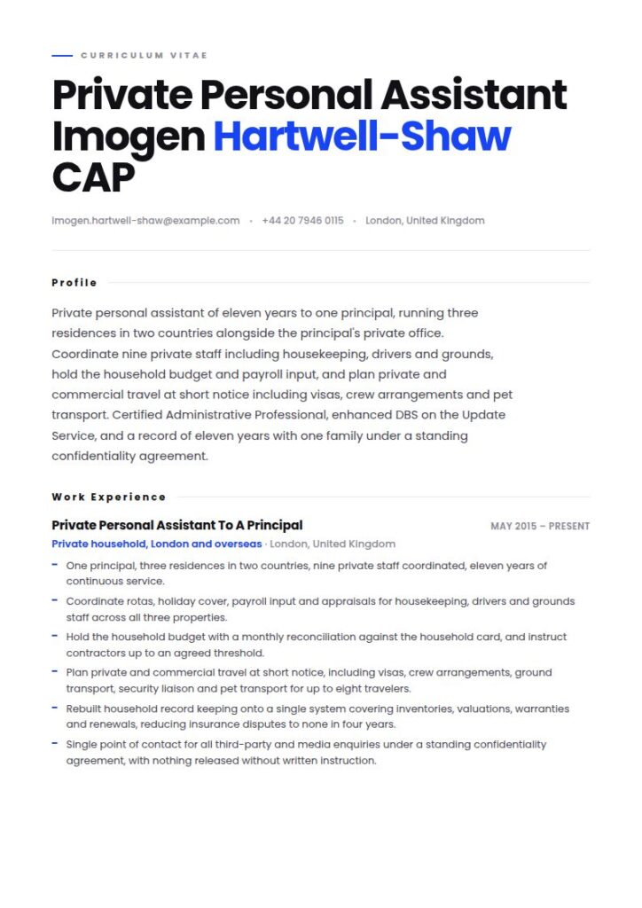 Personal Assistant Resume Examples & Templates