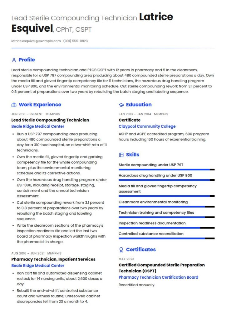 Pharmacy Technician Resume Examples & Templates