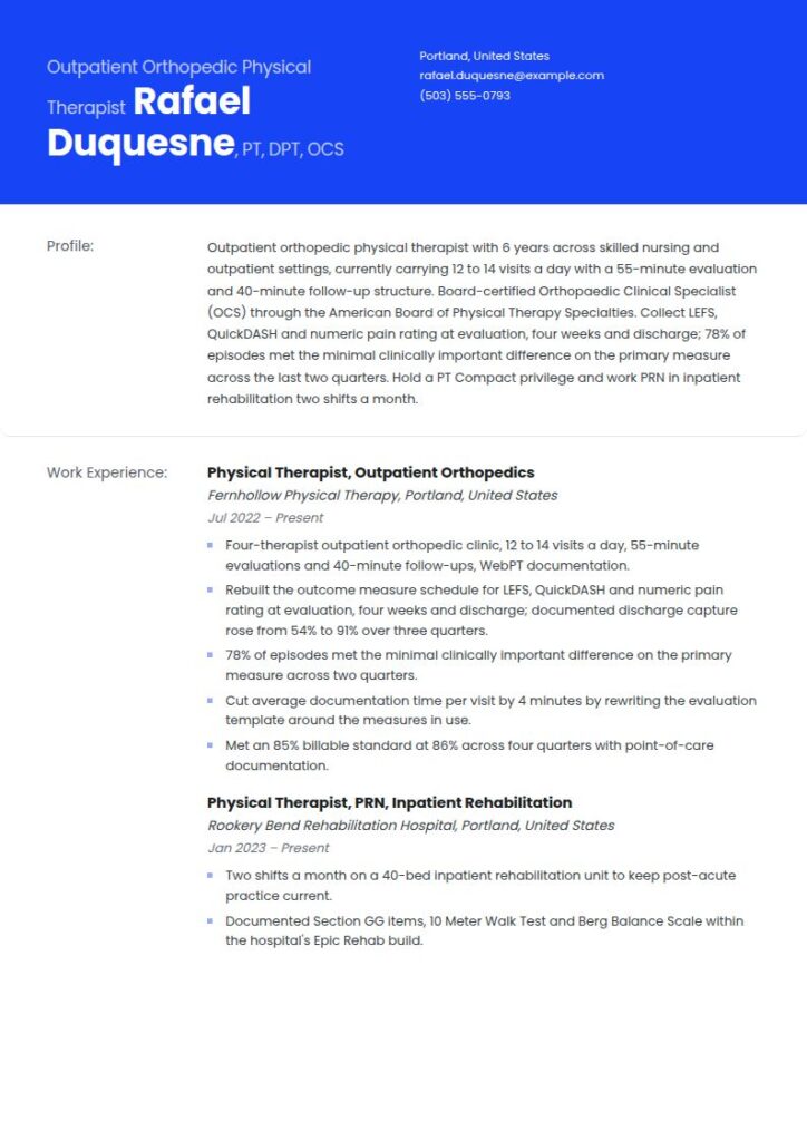 Physical Therapist Resume Examples & Templates