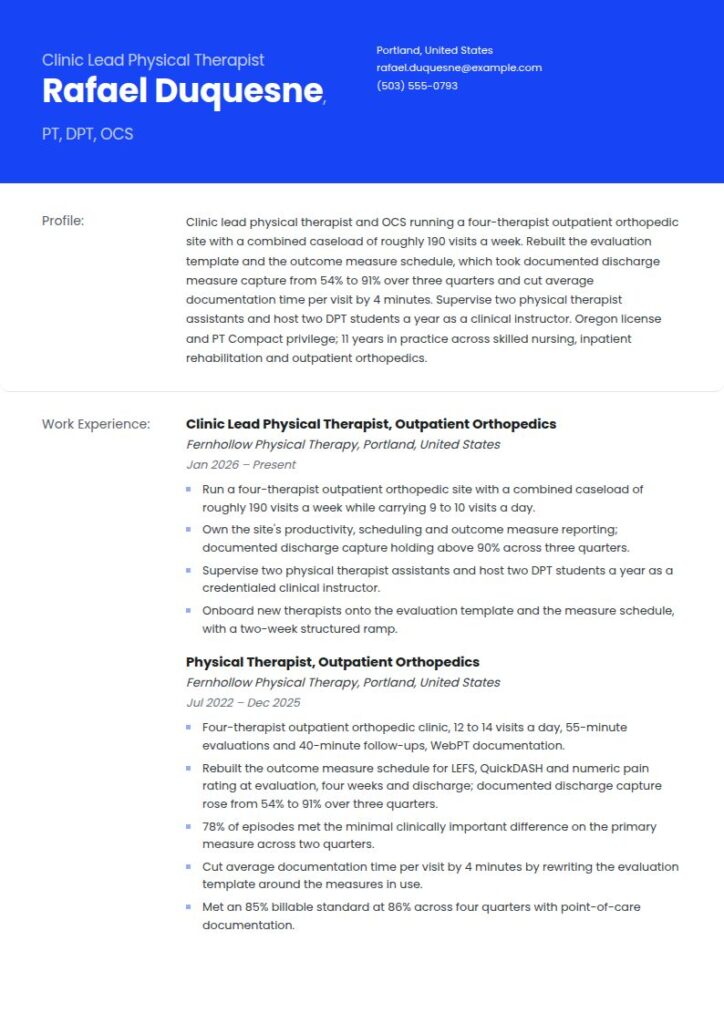 Physical Therapist Resume Examples & Templates