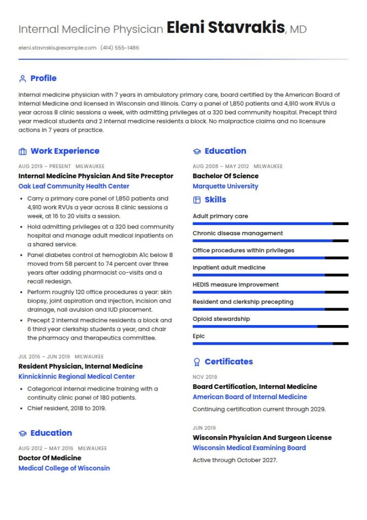 Physician Resume Examples & Templates