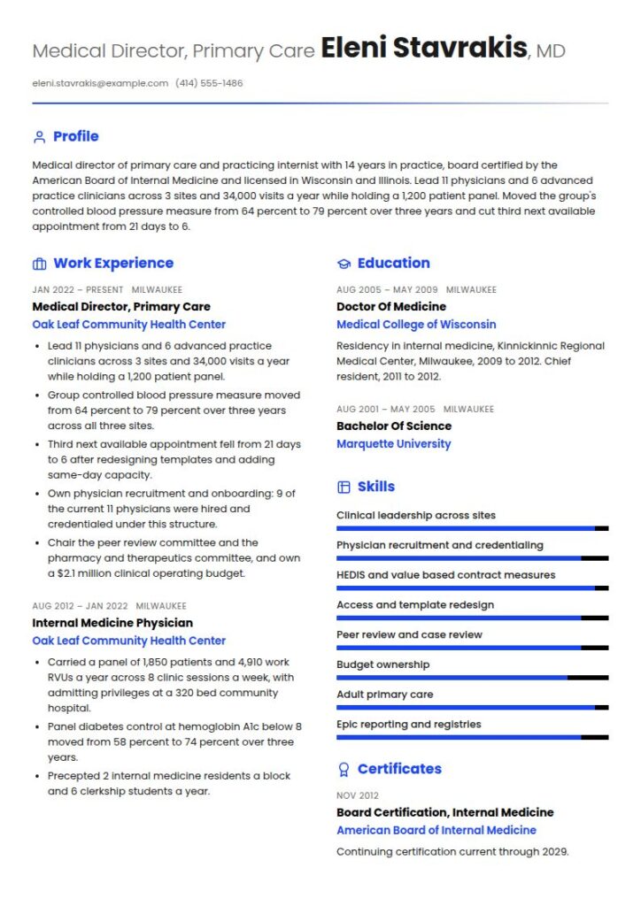 Physician Resume Examples & Templates