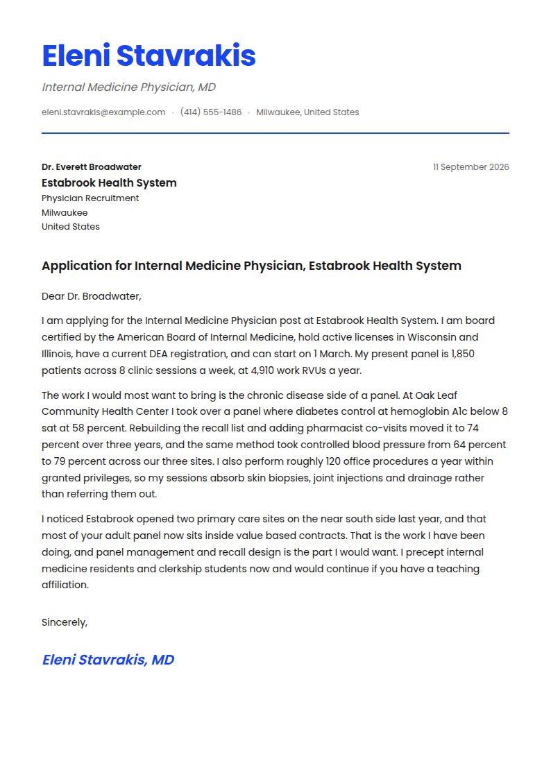 Physician Cover Letter Examples & Templates