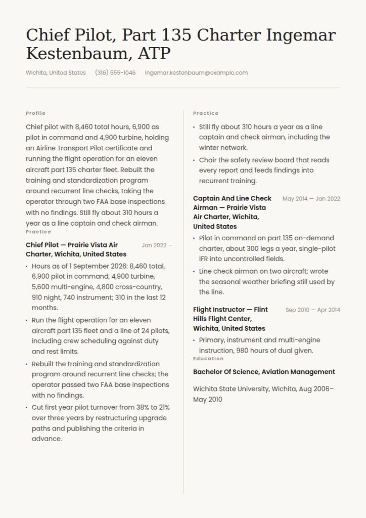 Pilot Resume Examples & Templates