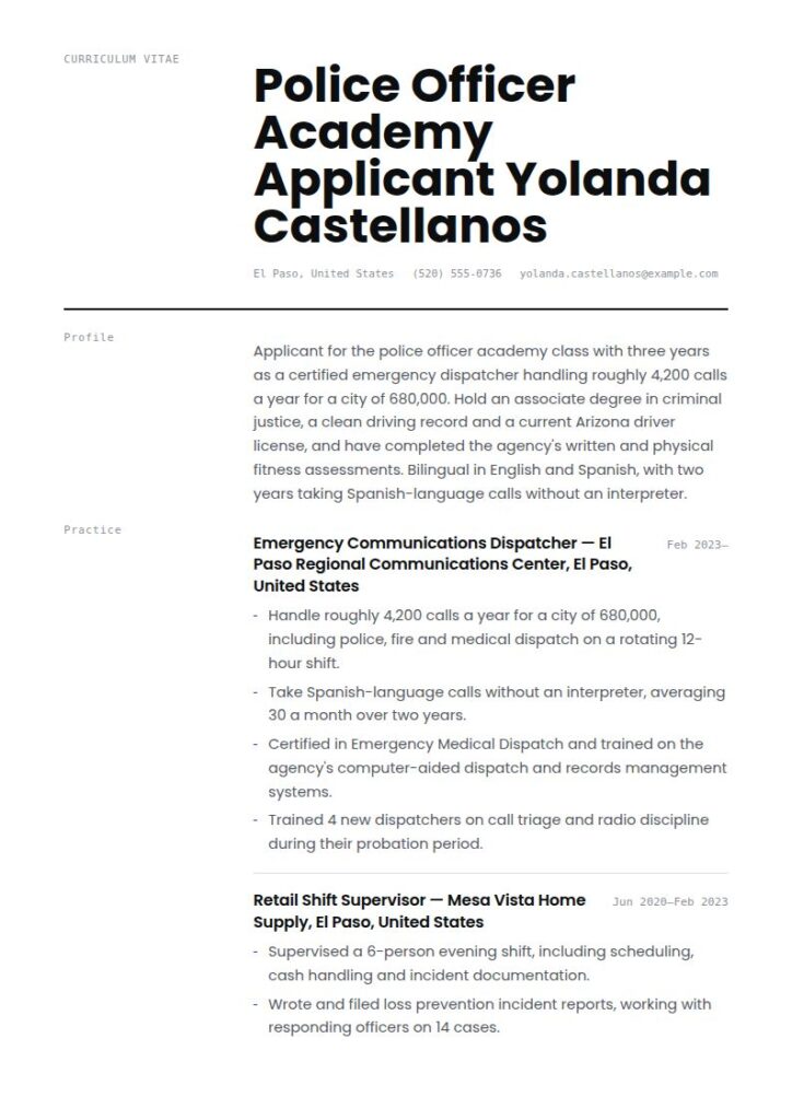 Police Officer Resume Examples & Templates