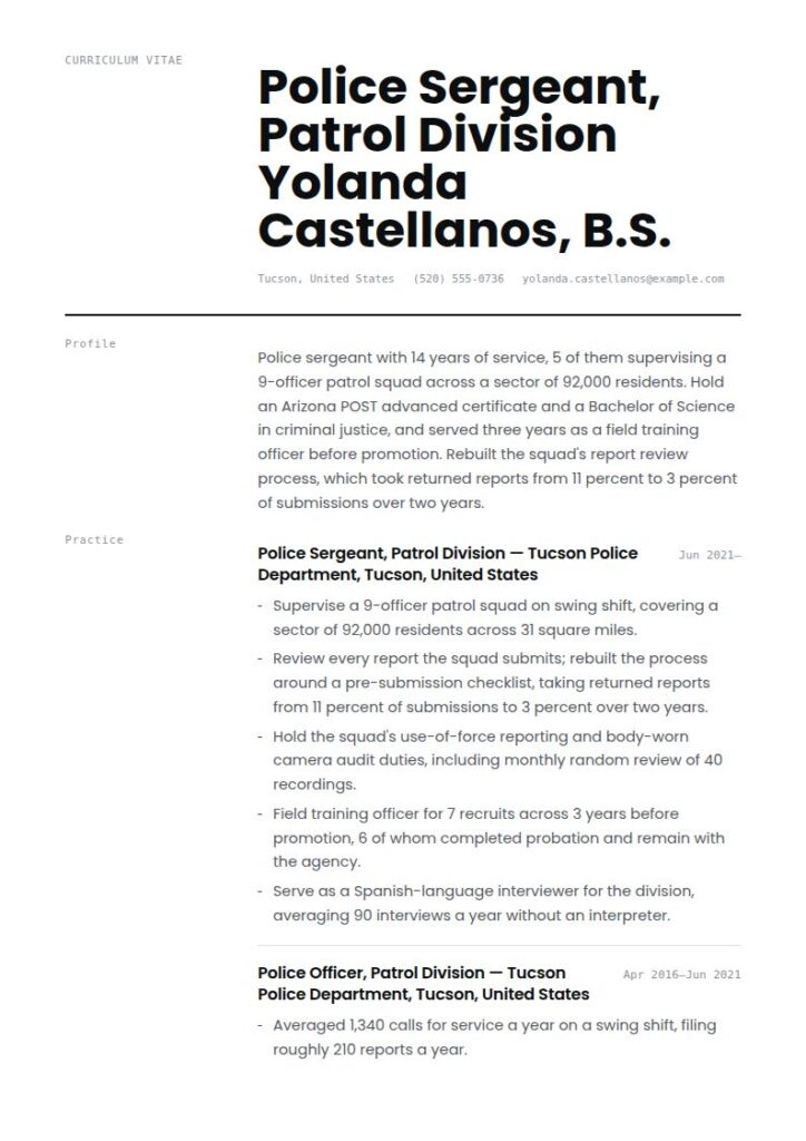 Police Officer Resume Examples & Templates