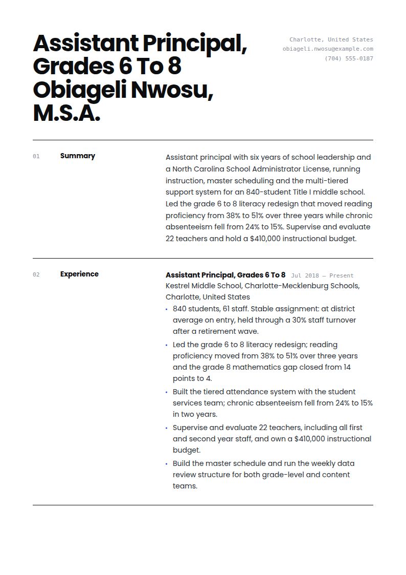 Principal Resume Examples & Templates