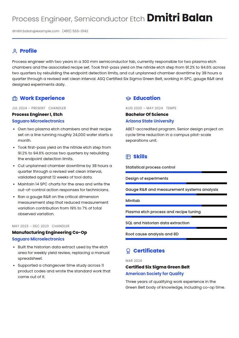 Process Engineer Resume Examples & Templates