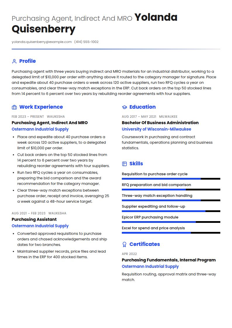 Procurement Manager Resume Examples & Templates