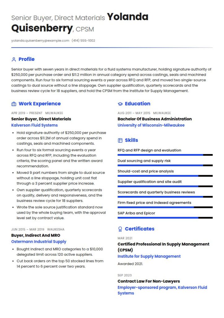 Procurement Manager Resume Examples & Templates