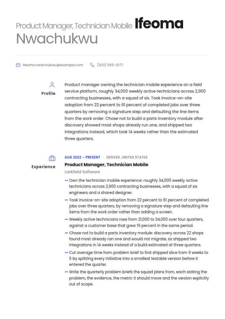 Product Manager Resume Examples & Templates