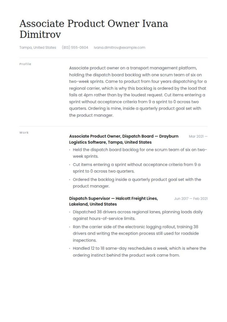 Product Owner Resume Examples & Templates