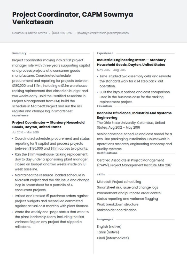 Project Manager Resume Examples & Templates