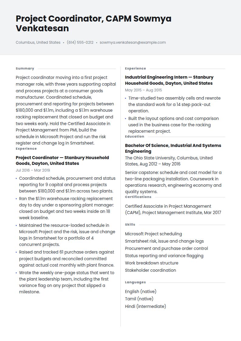 Project Manager Resume Examples & Templates