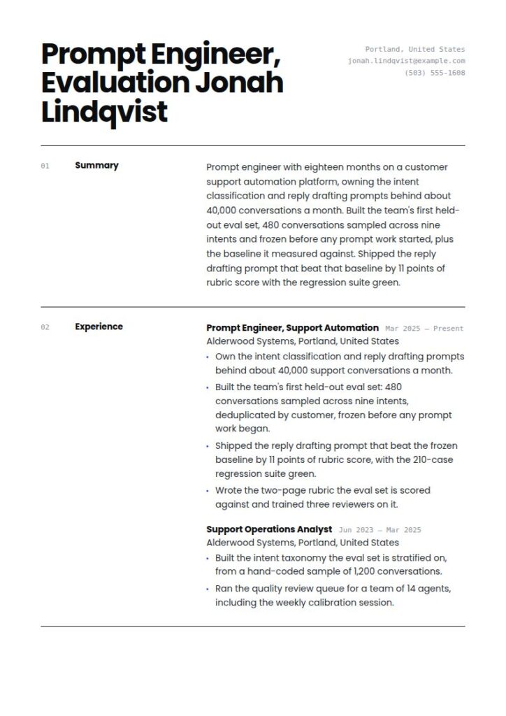 Prompt Engineer Resume Examples & Templates