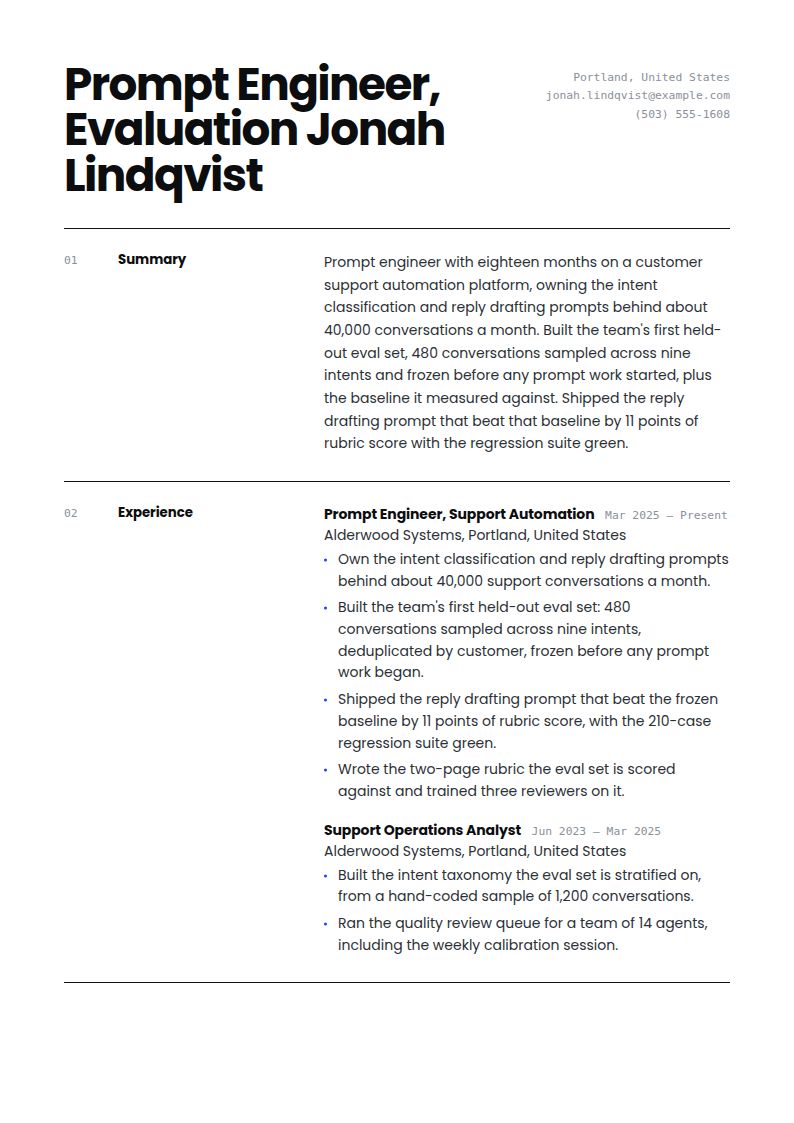 Prompt Engineer Resume Examples & Templates