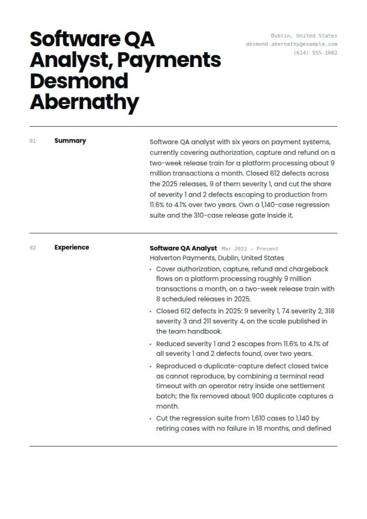 QA Tester Resume Examples & Templates
