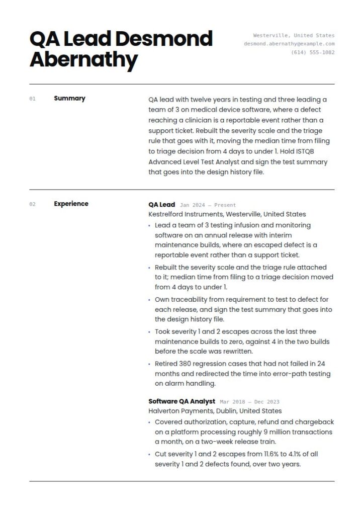 QA Tester Resume Examples & Templates
