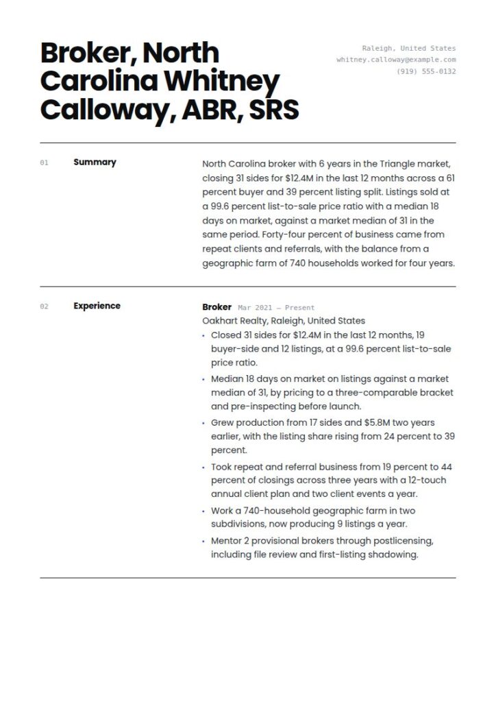 Real Estate Agent Resume Examples & Templates