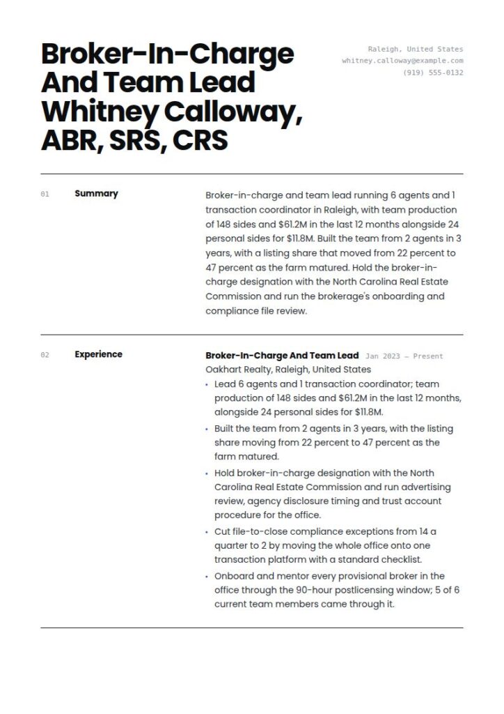 Real Estate Agent Resume Examples & Templates