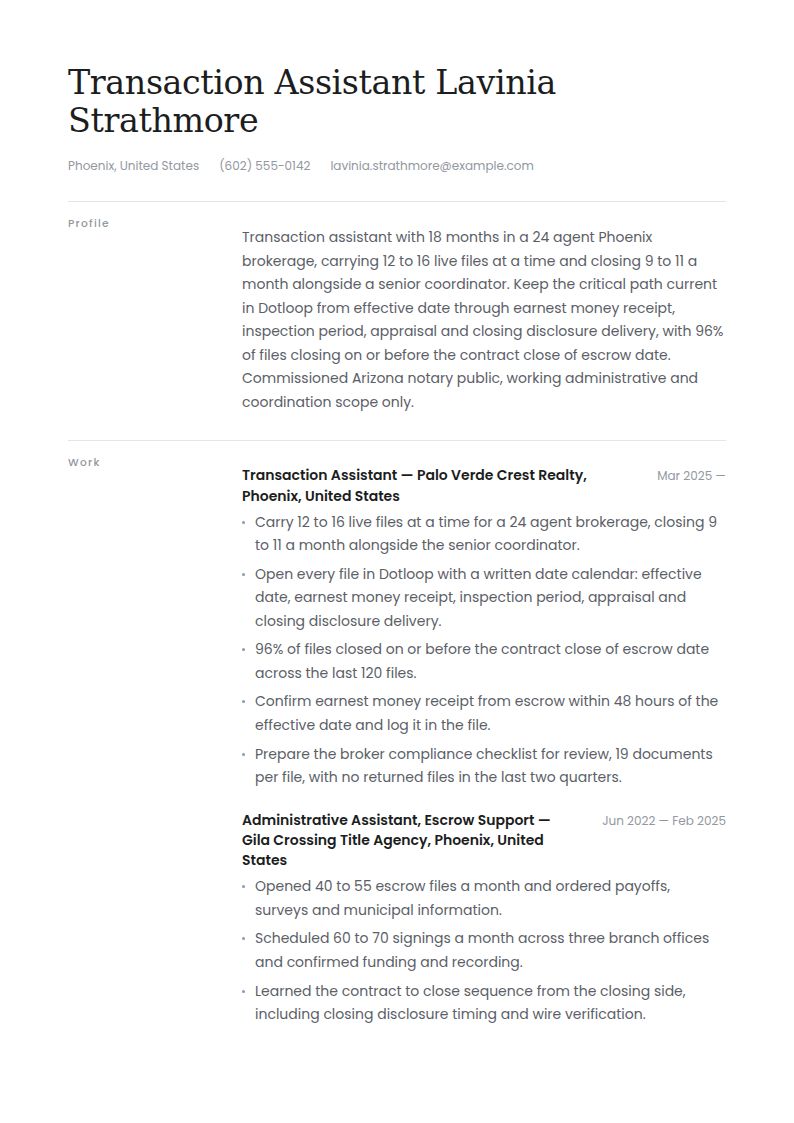 Real Estate Coordinator Resume Examples & Templates