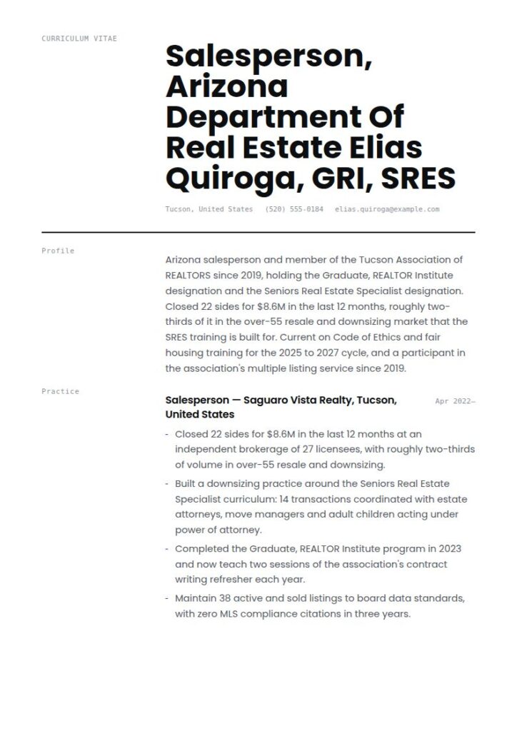Realtor Resume Examples & Templates