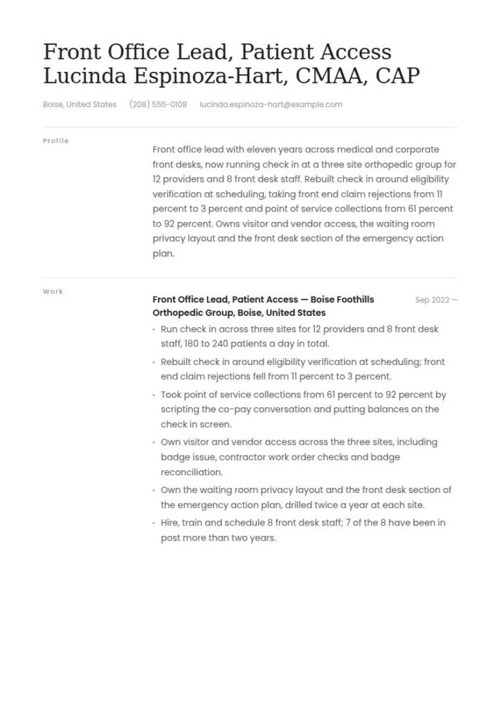 Receptionist Resume Examples & Templates