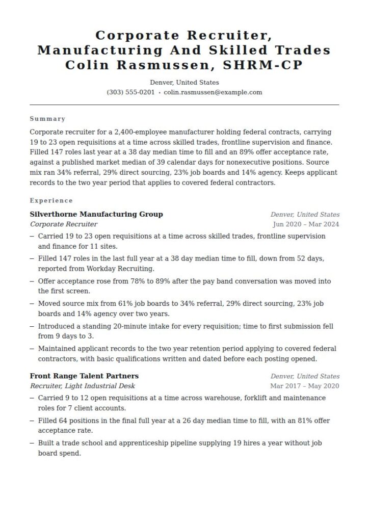 Recruiter Resume Examples & Templates