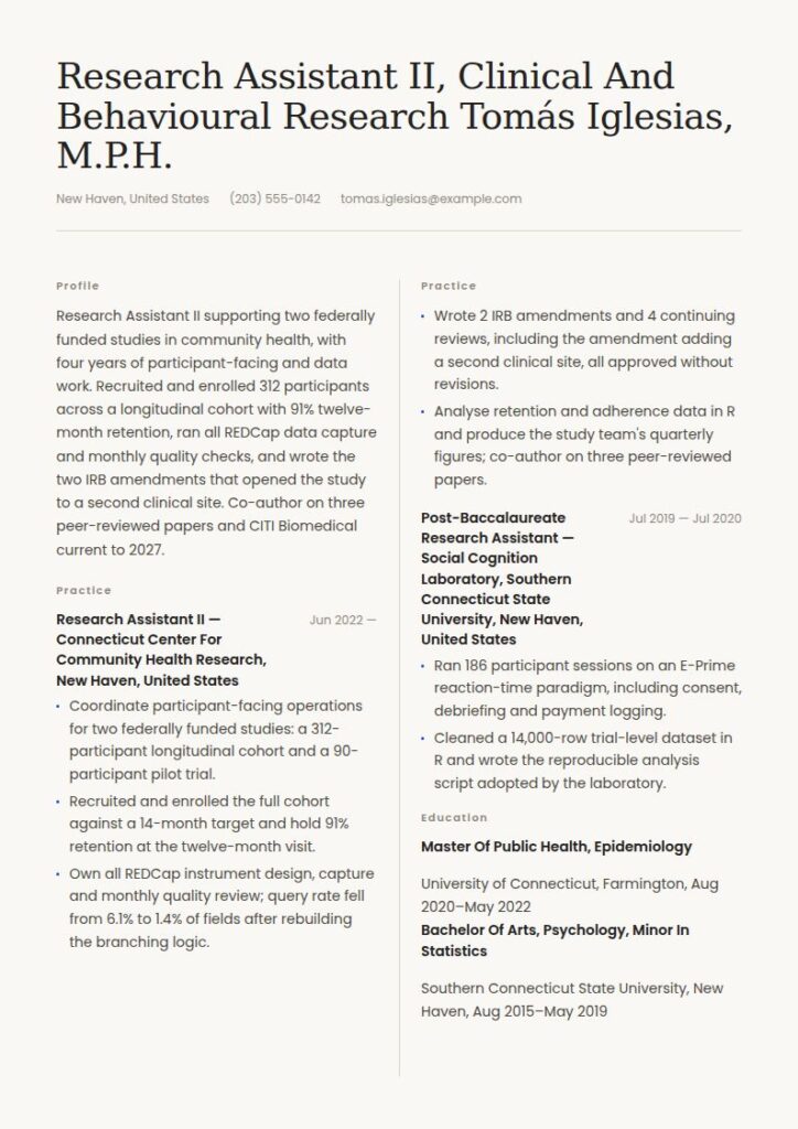 Research Assistant Resume Examples & Templates