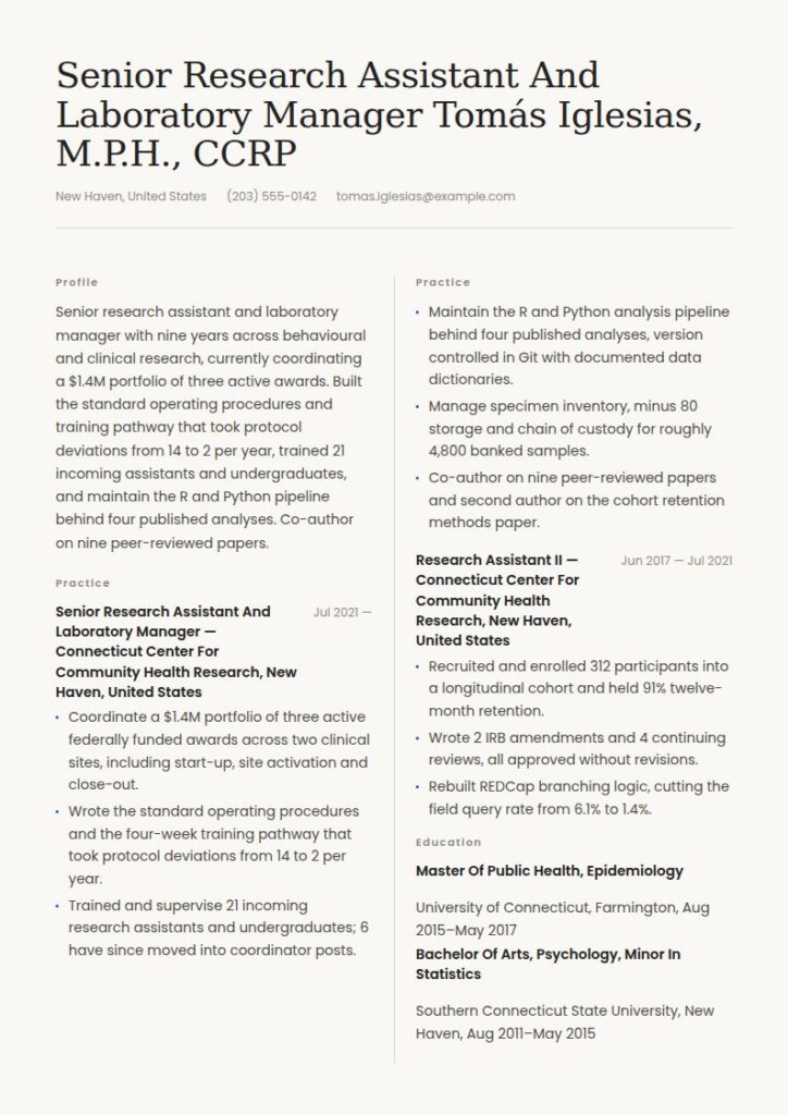 Research Assistant Resume Examples & Templates