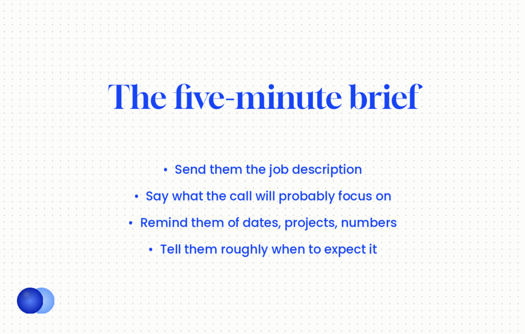 How to brief the people on your resume reference page before the call