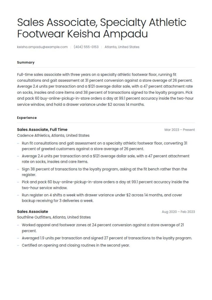 Sales Associate Resume Examples & Templates