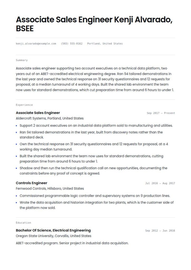 Sales Engineer Resume Examples & Templates