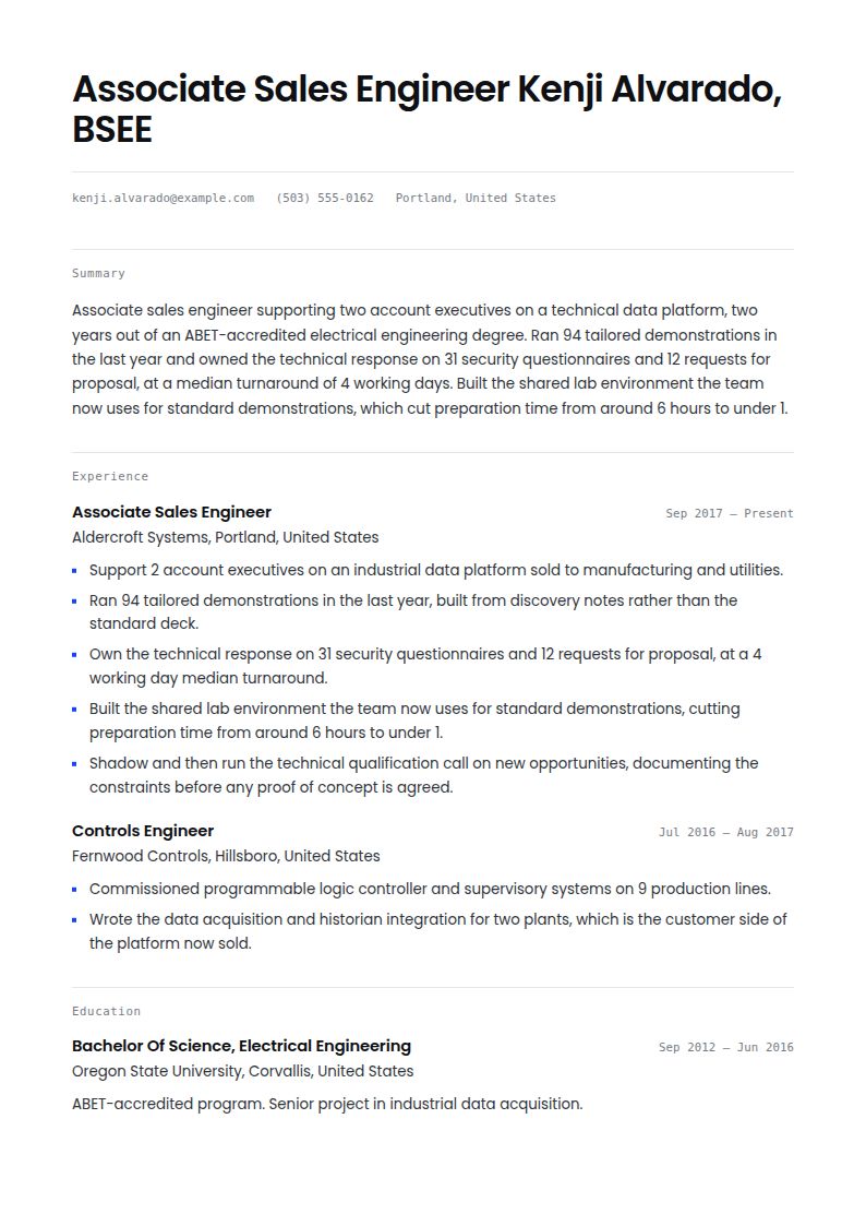 Sales Engineer Resume Examples & Templates
