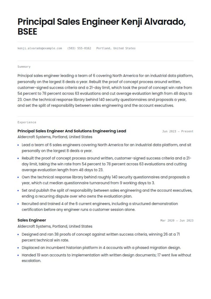 Sales Engineer Resume Examples & Templates