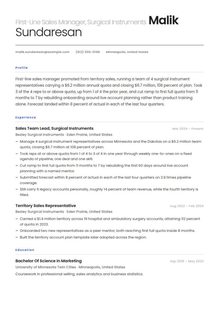 Sales Manager Resume Examples & Templates