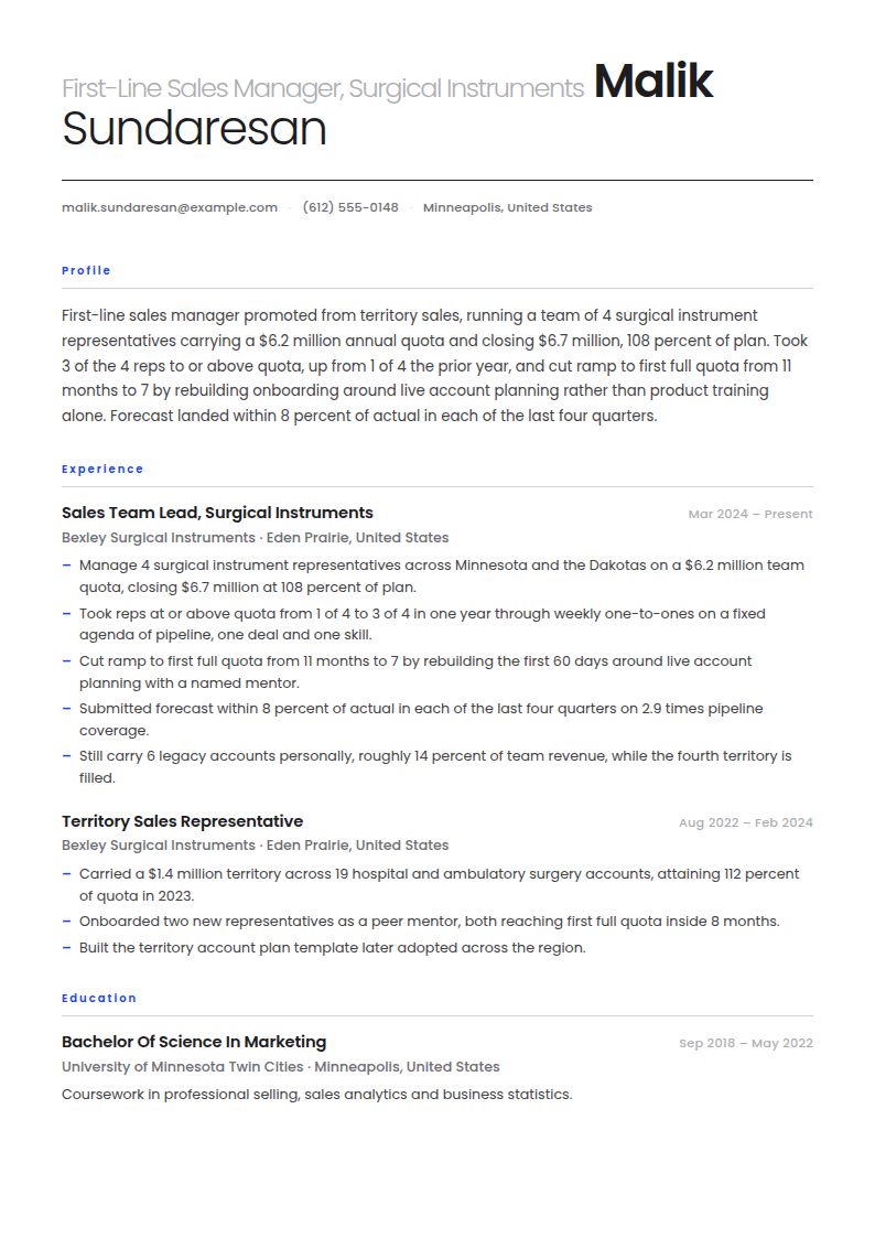 Sales Manager Resume Examples & Templates