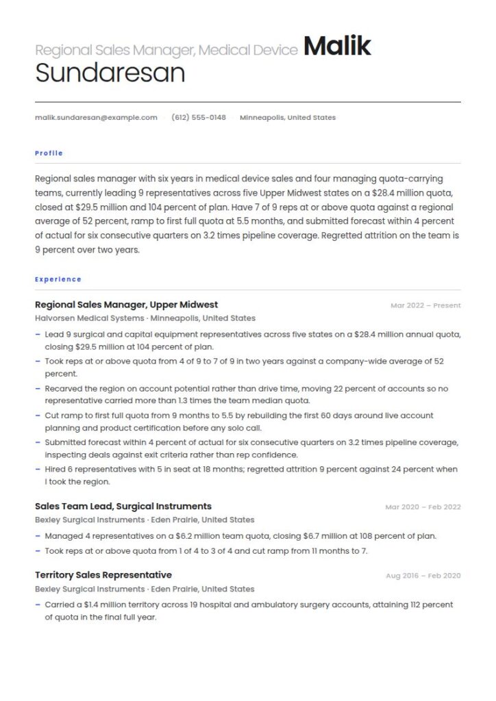 Sales Manager Resume Examples & Templates