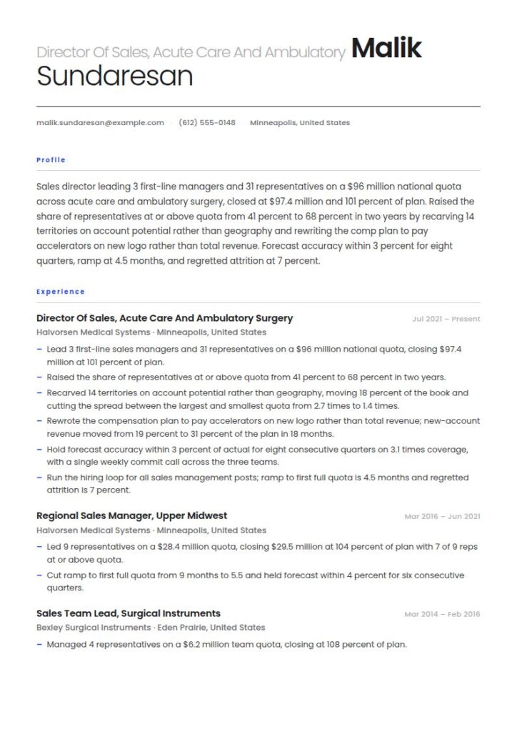 Sales Manager Resume Examples & Templates