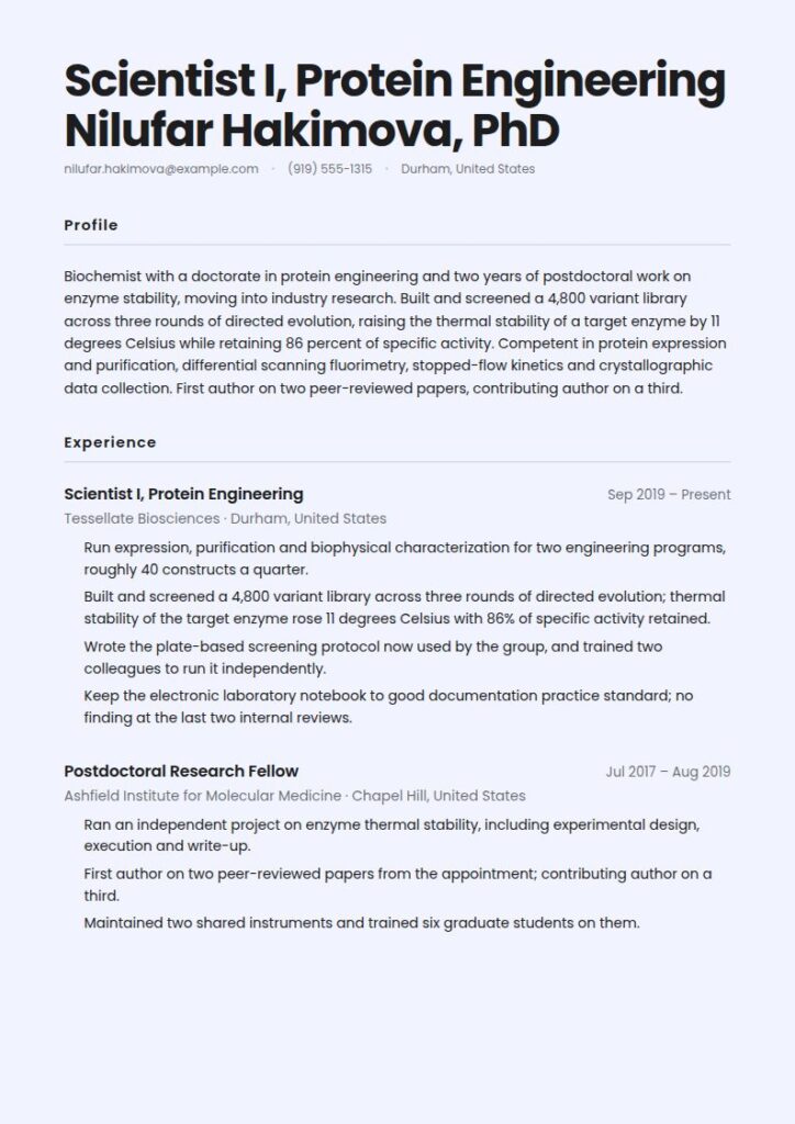 Scientist Resume Examples & Templates