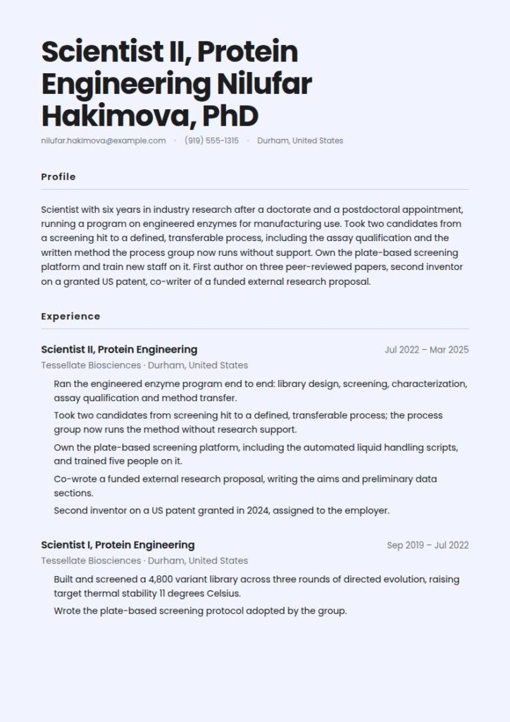 Scientist Resume Examples & Templates