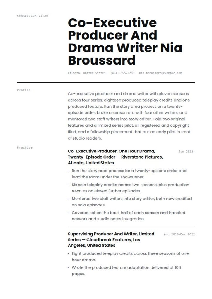Screenwriter Resume Examples & Templates
