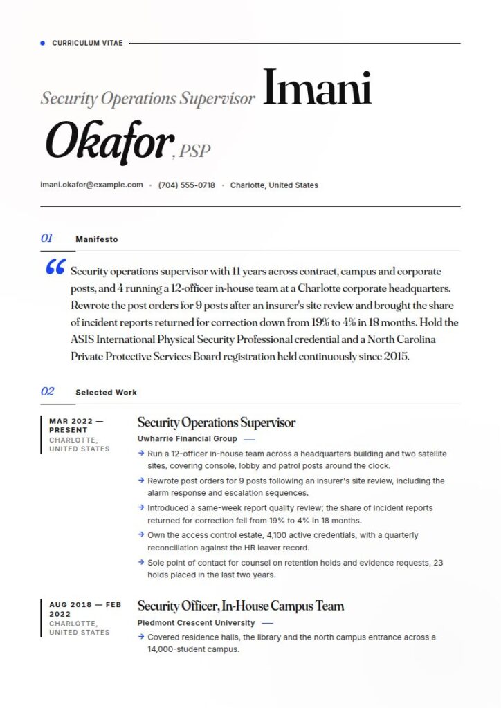 Security Officer Resume Examples & Templates
